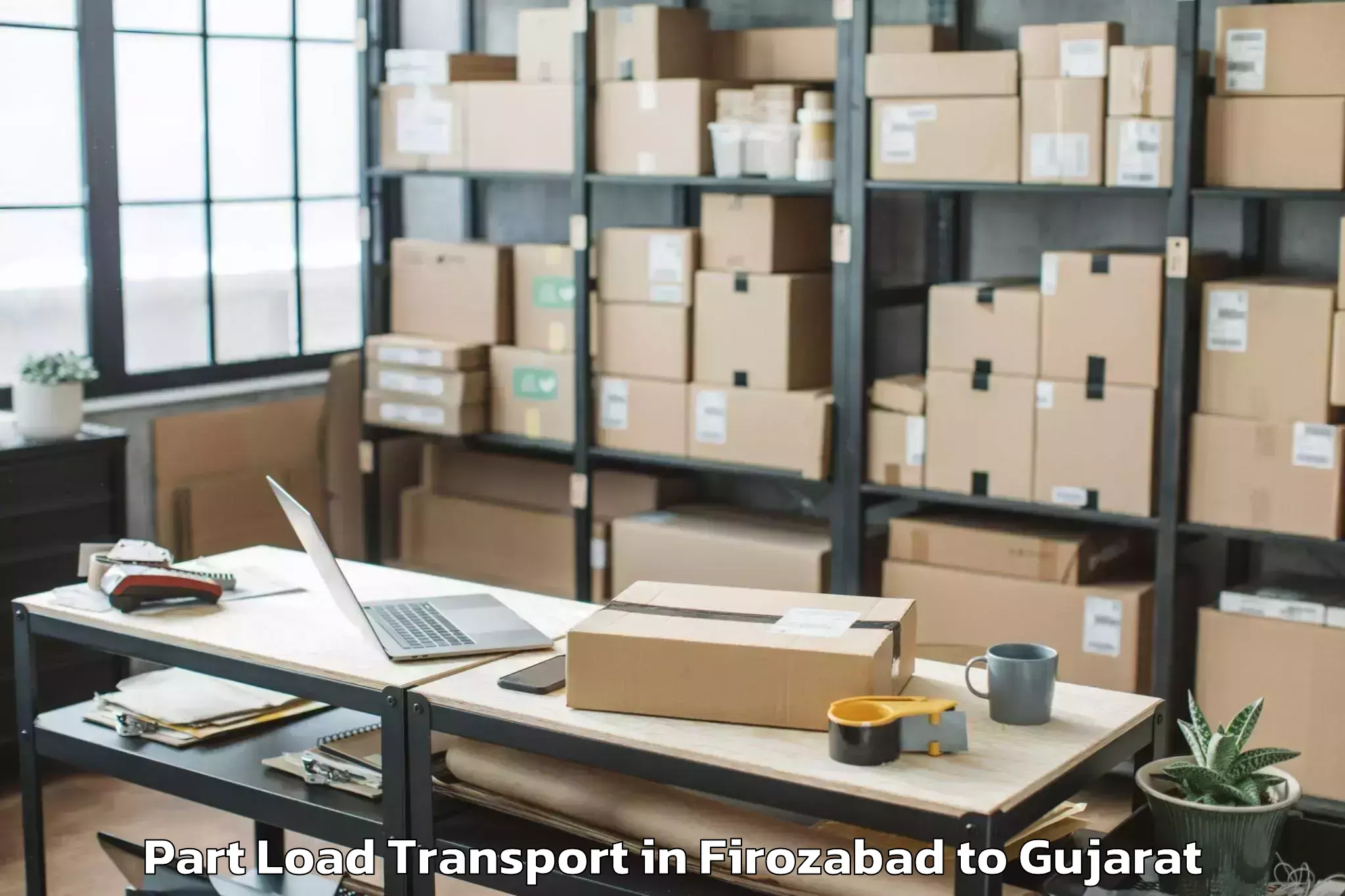 Leading Firozabad to Nirma University Ahmedabad Part Load Transport Provider